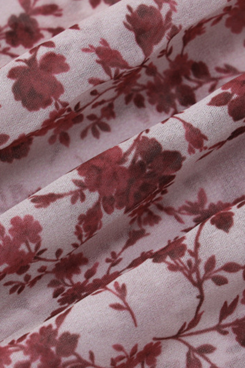 Vestidos sexis con escote en V, abertura y espalda descubierta con estampado floral