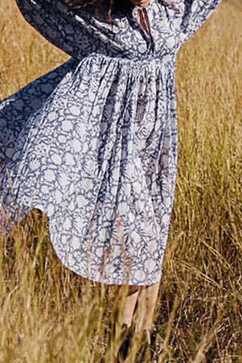 Vestido playero informal con cuello en V y estampado de camuflaje de patchwork para vacaciones