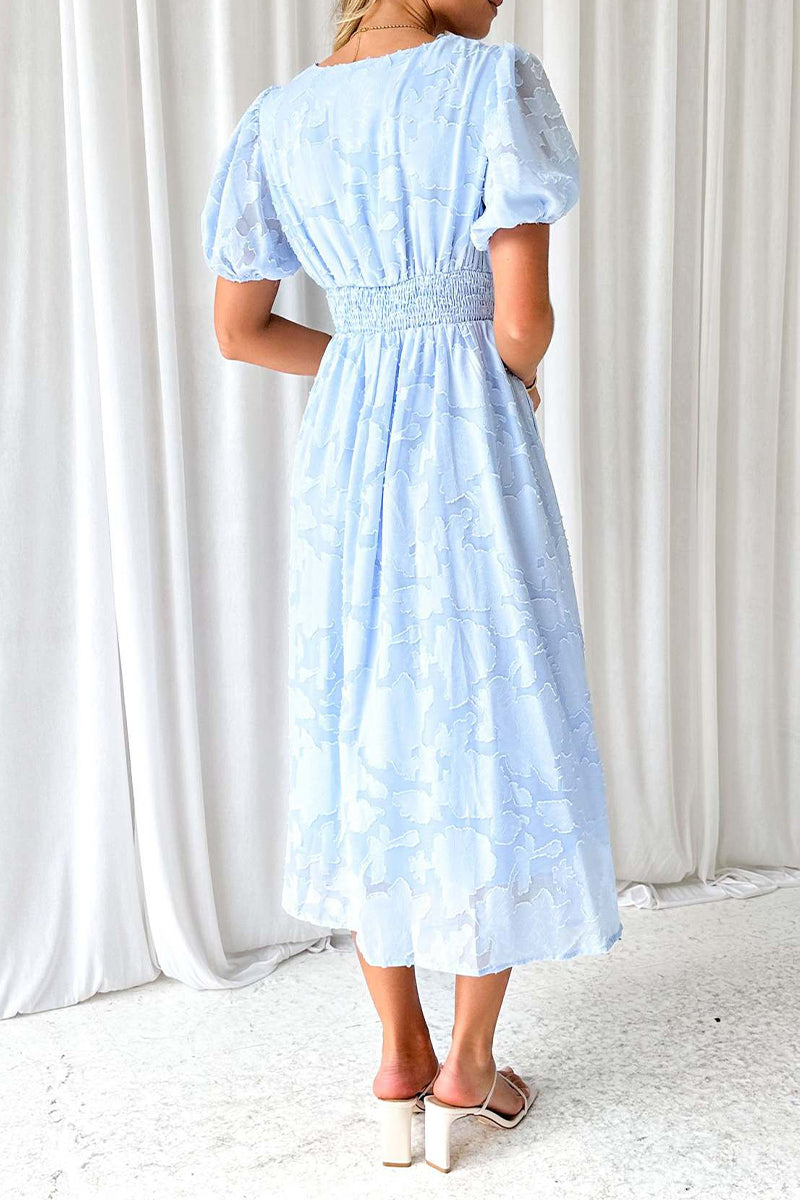 Elegante vestido de encaje liso con bolsillos y escote en V (3 colores)