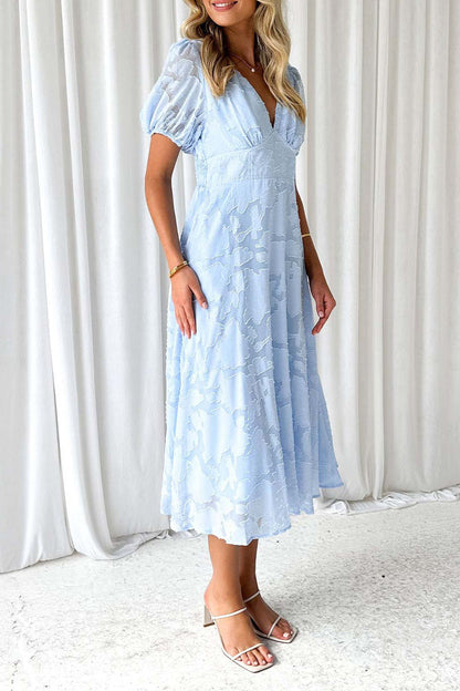 Elegante vestido de encaje liso con bolsillos y escote en V (3 colores)