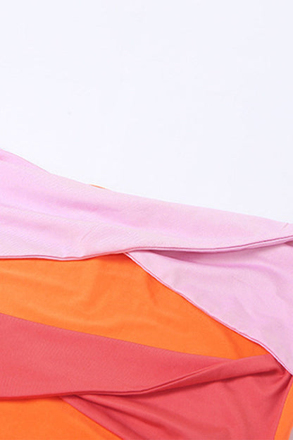 Vestidos sexis de falda de un solo paso sin tirantes con contraste ahuecado y sólido