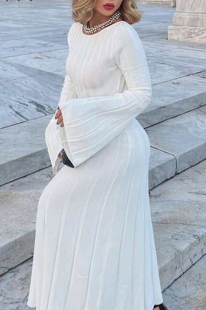 Vestidos sexis de falda de un solo paso con escote redondo, espalda descubierta y frenillo sólido