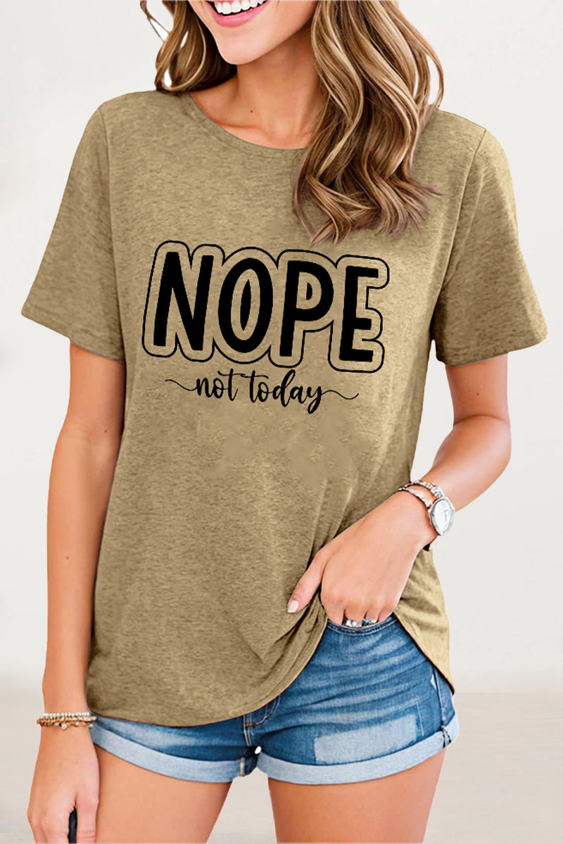 Camisetas casuales con cuello redondo y estampado de letras