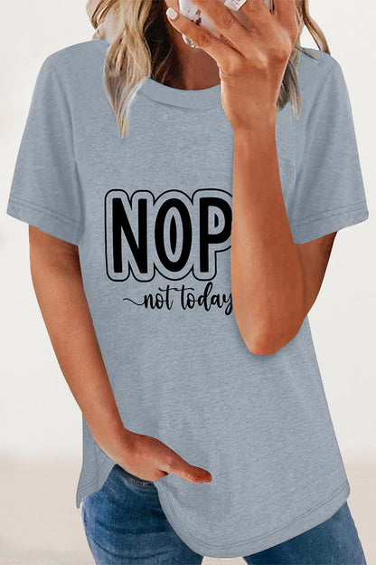 Camisetas casuales con cuello redondo y estampado de letras