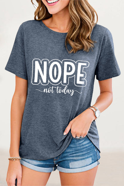 Camisetas casuales con cuello redondo y estampado de letras