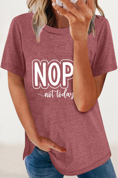 Camisetas casuales con cuello redondo y estampado de letras