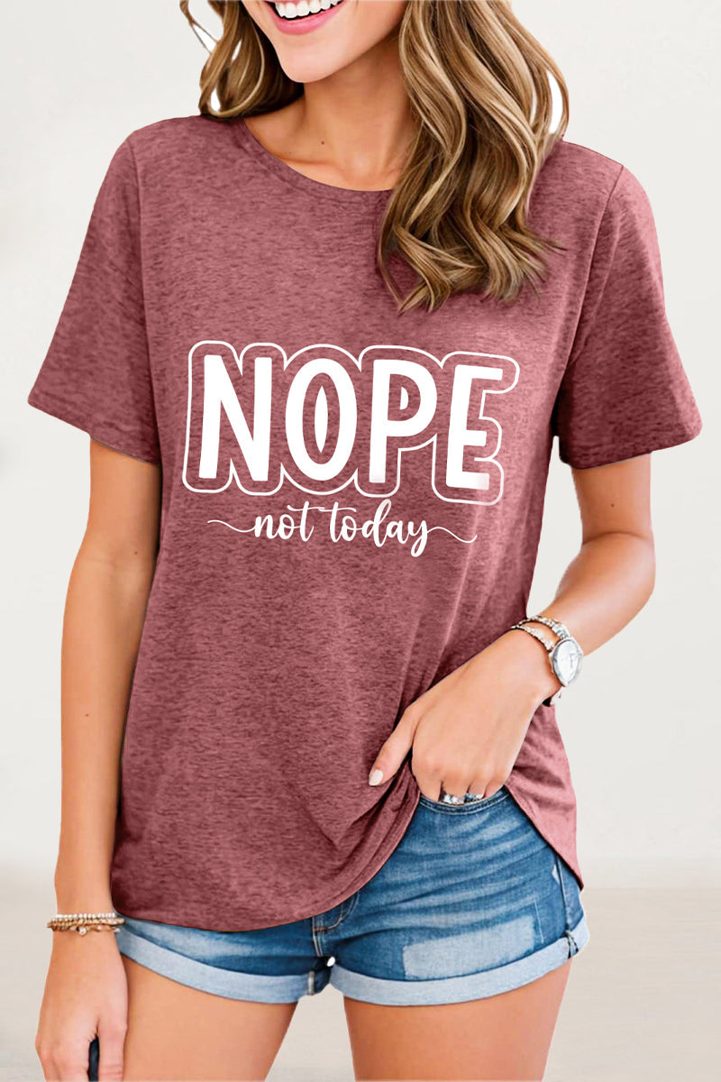 Camisetas casuales con cuello redondo y estampado de letras