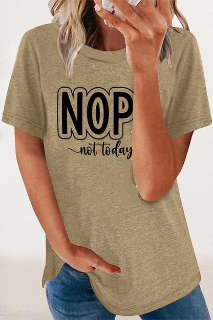 Camisetas casuales con cuello redondo y estampado de letras