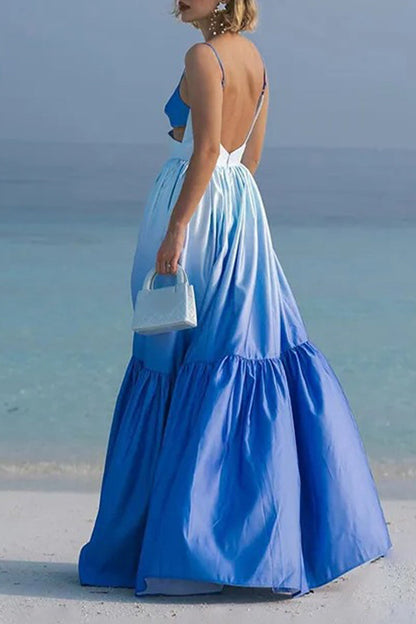 Vestidos sexys con escote en V y pliegues degradados