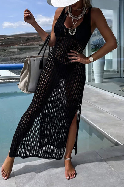 Traje de baño sexy de vacaciones con abertura y escote ahuecado