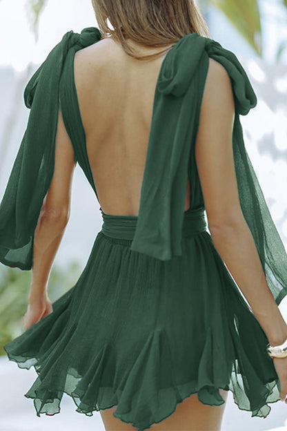 Vestidos sexis sin mangas con escote en V y espalda descubierta con vendaje liso (5 colores)