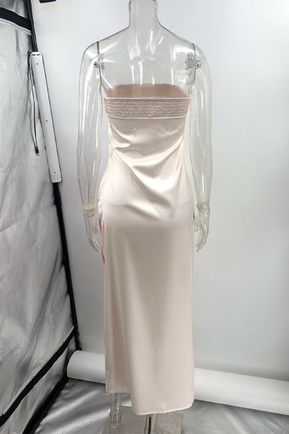 Vestidos sexis de falda de un solo paso sin tirantes con estampado de flores