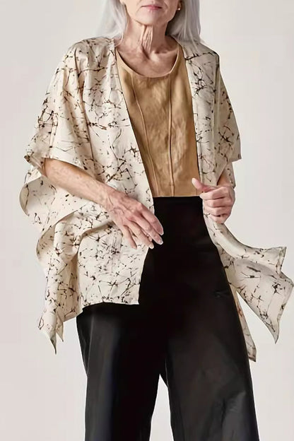 Blusas casuales con cuello en V y estampado geométrico de patchwork