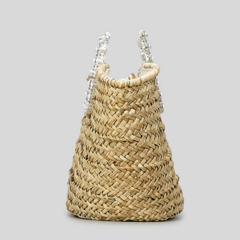 Bolsos casuales de diario con patchwork y tejido de diamantes de imitación