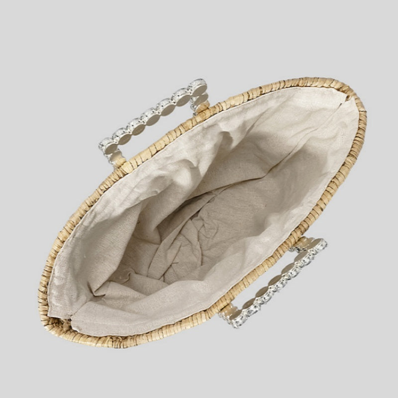 Bolsos casuales de diario con patchwork y tejido de diamantes de imitación