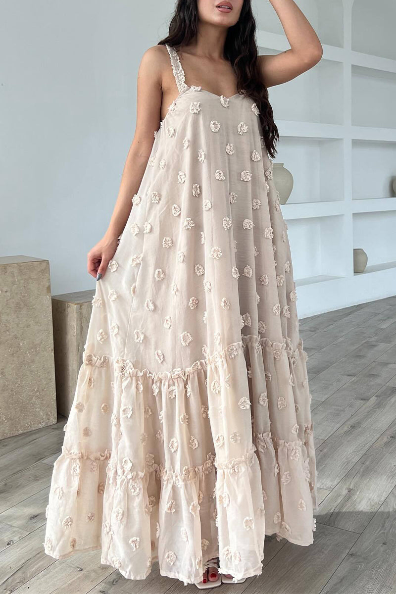 Elegante vestido de flores lisas con cuello cuadrado y tirantes (4 colores)