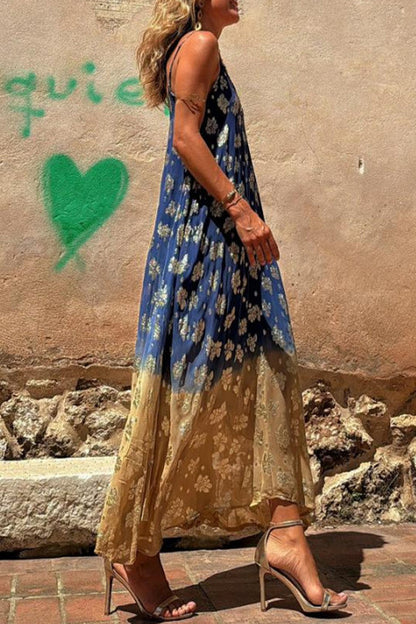 Vestidos sexys con escote en V y estampado degradado en contraste (3 colores)