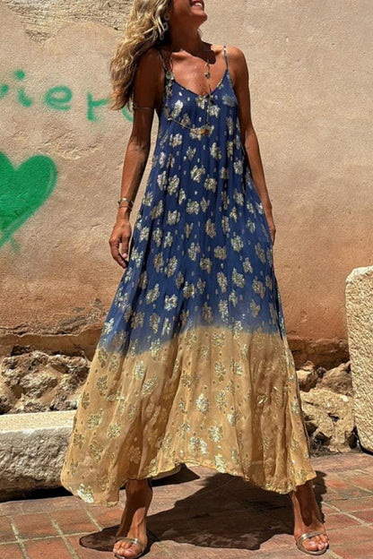 Vestidos sexys con escote en V y estampado degradado en contraste (3 colores)