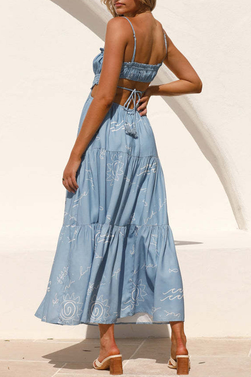 Vestidos sexis florales con frenillo y espalda descubierta