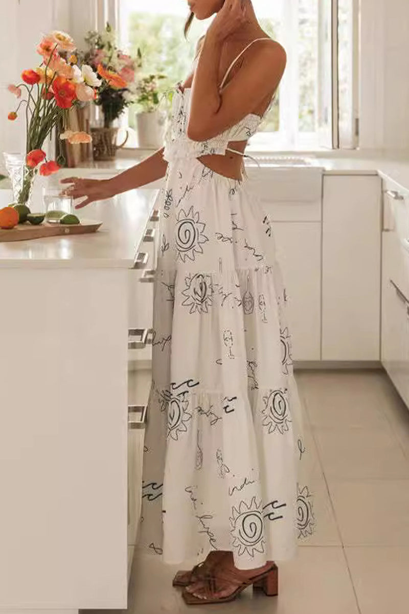 Vestidos sexis florales con frenillo y espalda descubierta