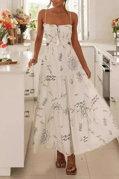 Vestidos sexis florales con frenillo y espalda descubierta