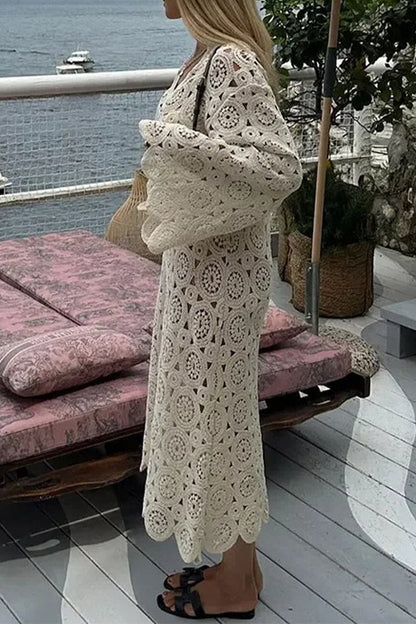 Vestidos sexis de falda de un solo paso con escote en V y bordados sólidos