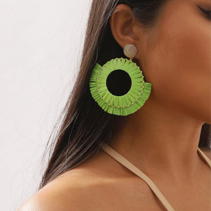 Pendientes casuales de patchwork lisos para vacaciones diarias