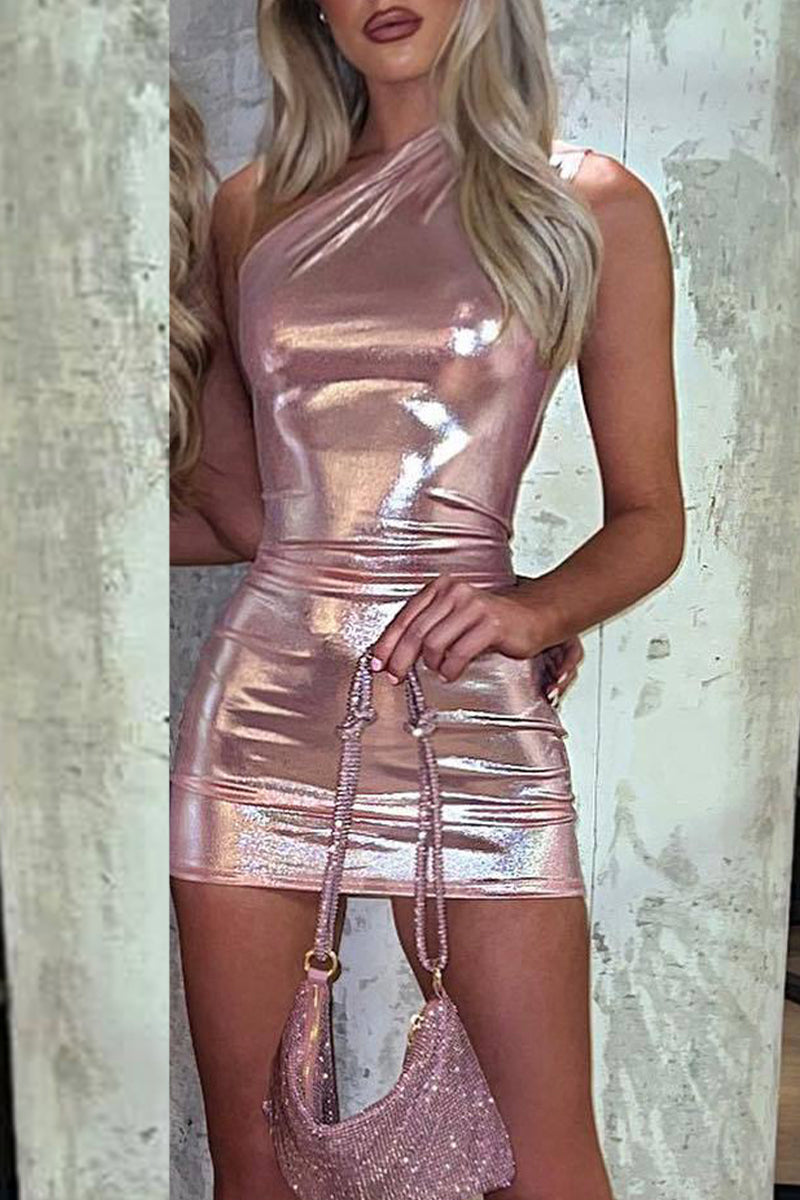 Vestidos sexis asimétricos con cuello oblicuo y falda cruzada (7 colores)