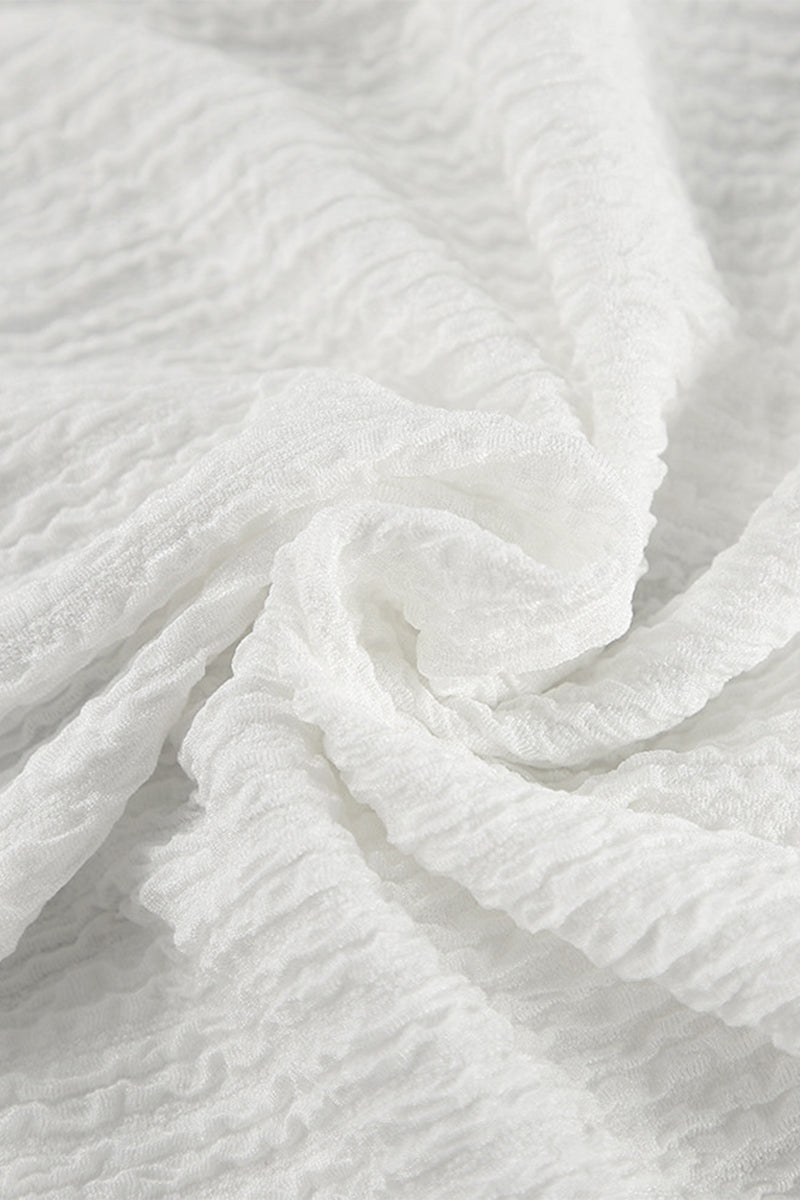 Conjunto de dos piezas informal sencillo, liso, con frenillo, pliegues, escote en V y sin mangas