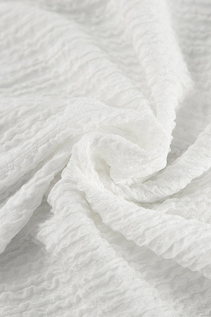 Conjunto de dos piezas informal sencillo, liso, con frenillo, pliegues, escote en V y sin mangas