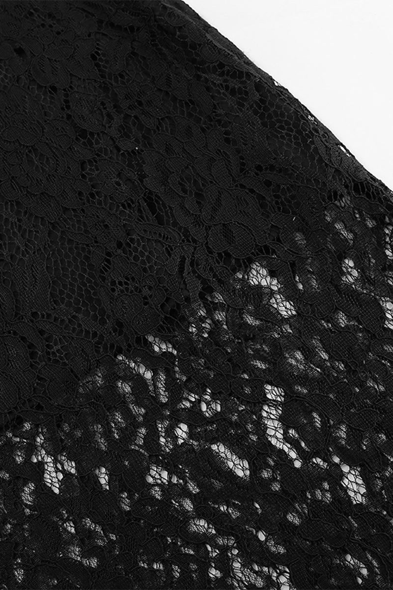 Braguita sexy de encaje transparente, recta, de cintura alta y color liso