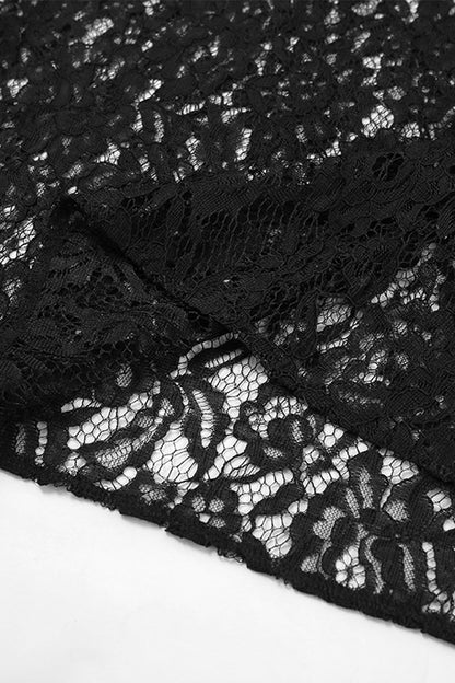 Braguita sexy de encaje transparente, recta, de cintura alta y color liso