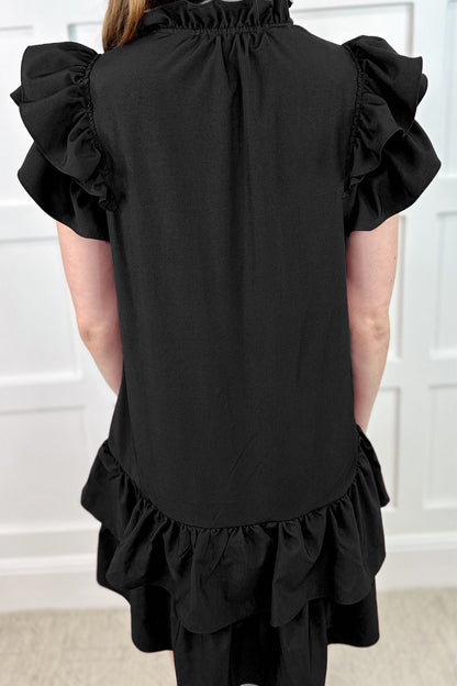 Vestidos casuales con estampado geométrico, bordados, lentejuelas, bolsillos, volantes, cuello en V, irregulares