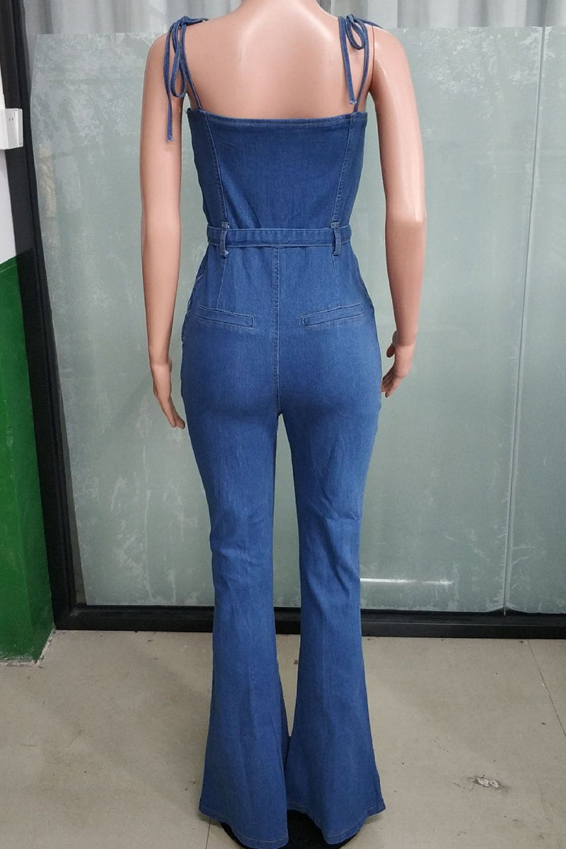 Monos de calle de color liso con cordones, aberturas, patchwork, tirantes finos, estilo regular