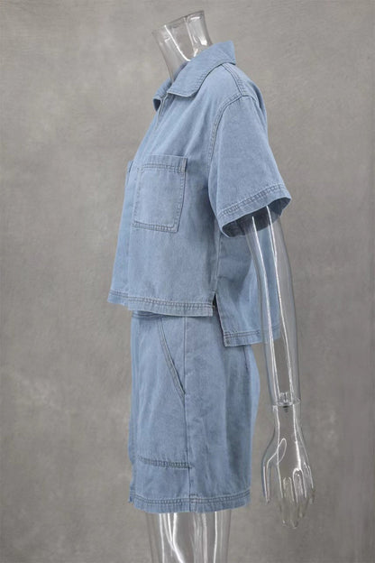 Dos piezas informales de calle, color liso, bolsillos, cuello POLO irregular