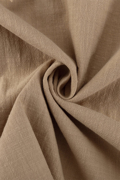 Conjunto informal de dos piezas con cuello redondo, manga larga, color liso, con cordones (5 colores)