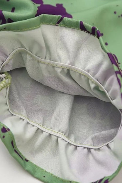 Vestidos sexis de corte A con escote en V fruncido y encaje con estampado floral