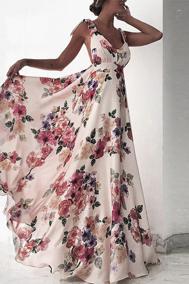 Vestidos sexis con estampado floral, espalda descubierta y escote en V (4 colores)