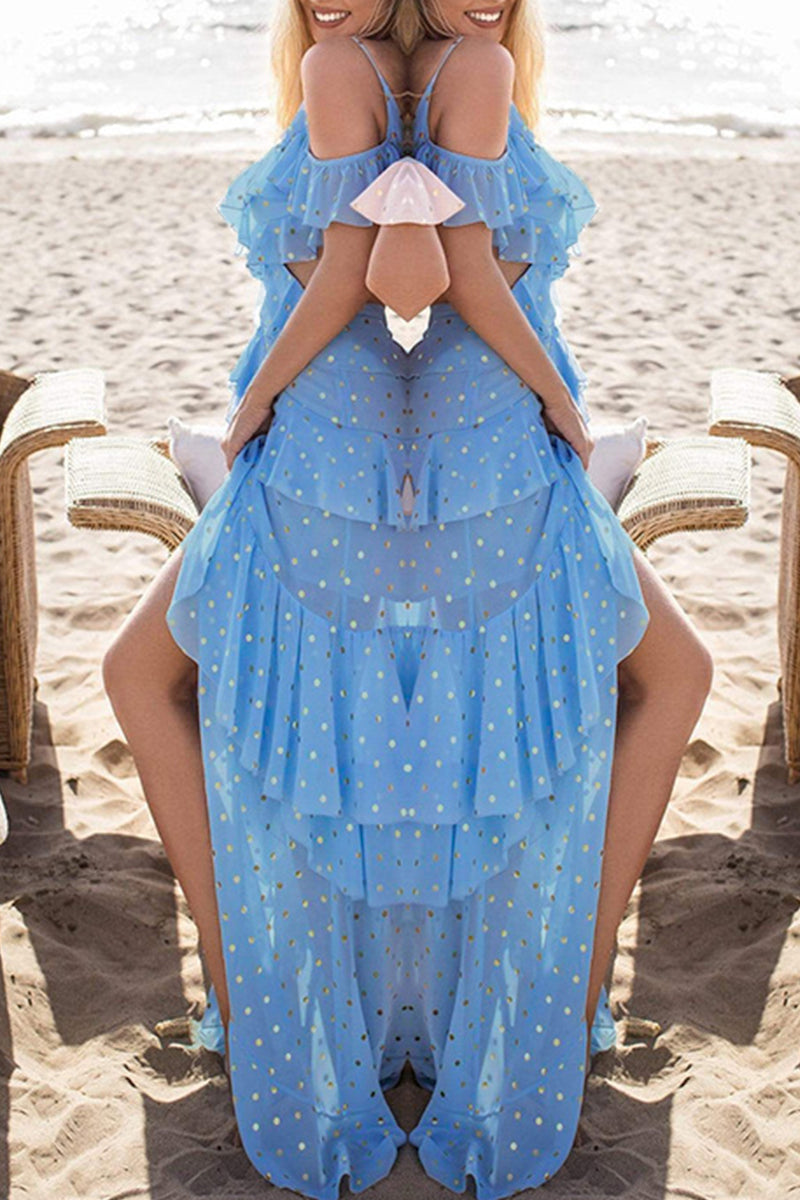 Vestidos de playa sexys con escote en V y lentejuelas de color liso (4 colores)