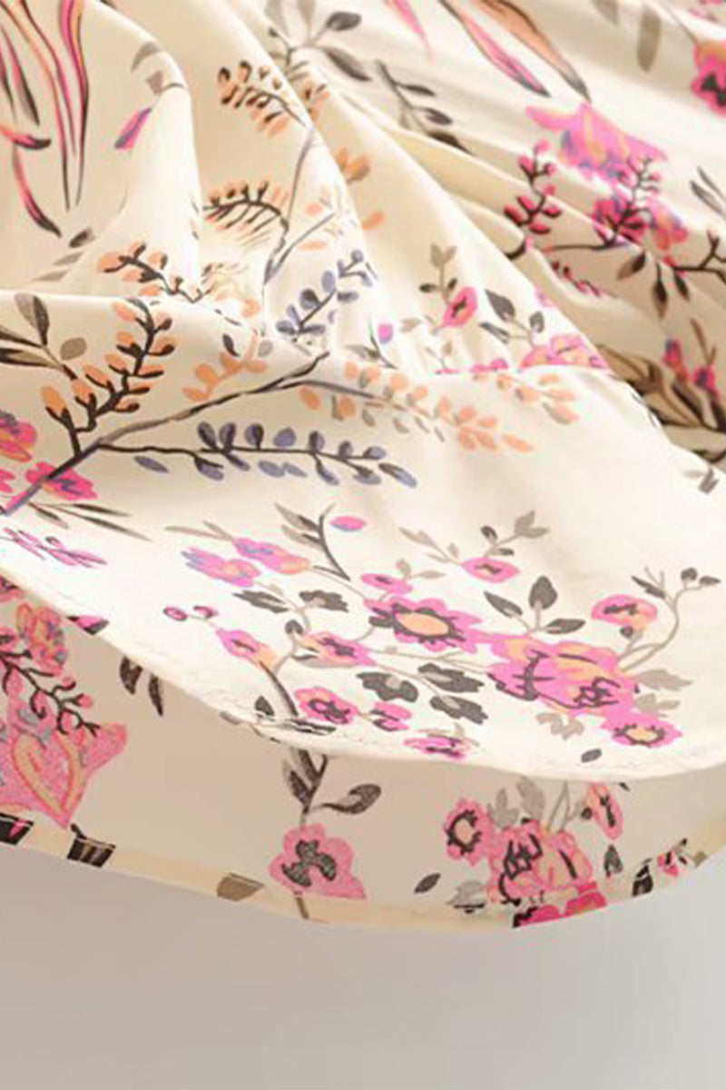 Vestidos sexis de vacaciones con estampado floral, calados, con cordones y cuello en V irregulares