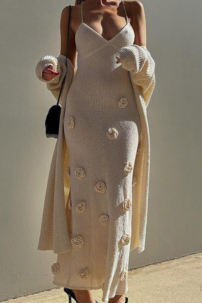 Vestidos de playa sexis con flores, encaje, espalda descubierta y tirantes finos (3 colores)