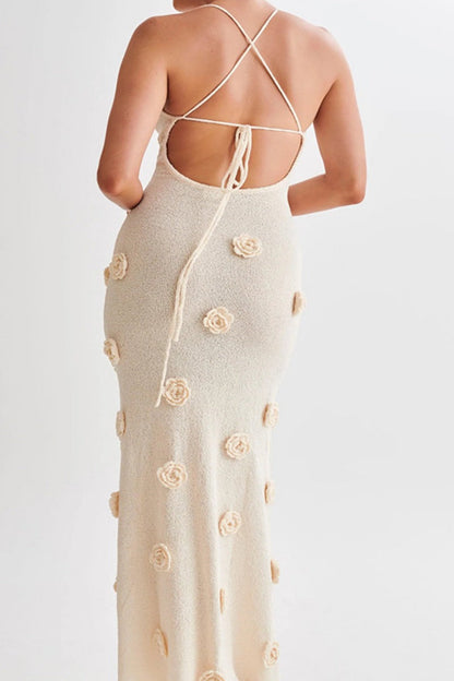 Vestidos de playa sexis con flores, encaje, espalda descubierta y tirantes finos (3 colores)