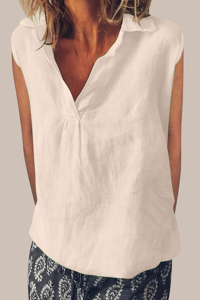 Blusas casuales de cuello vuelto de color liso para uso diario (6 colores)