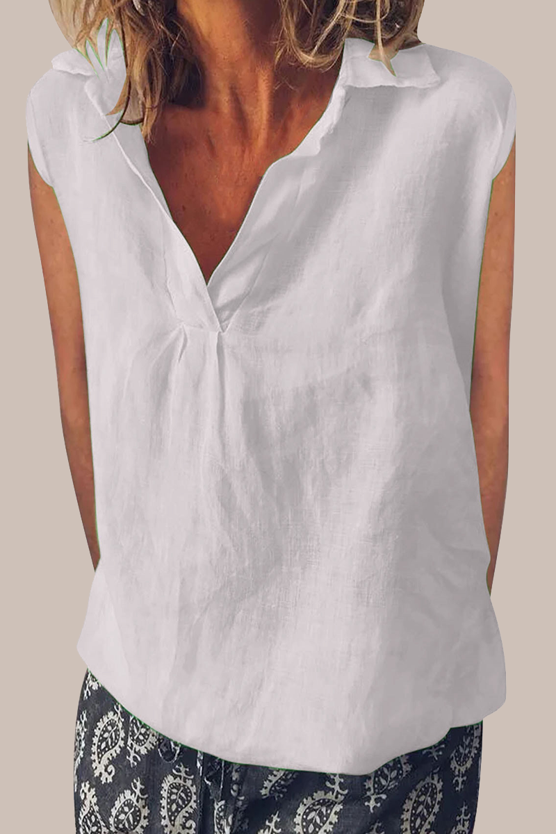 Blusas casuales de cuello vuelto de color liso para uso diario (6 colores)