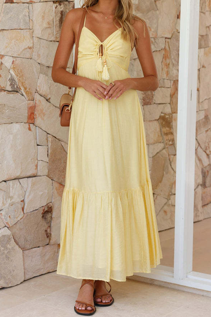 Vestidos sexis de tirantes con escote en V y diseño de color liso (3 colores)