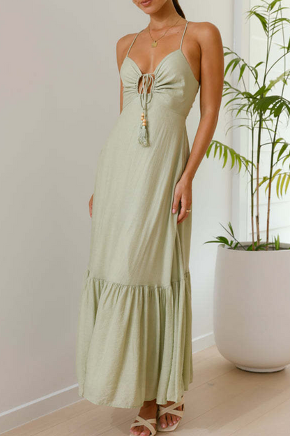 Vestidos sexis de tirantes con escote en V y diseño de color liso (3 colores)