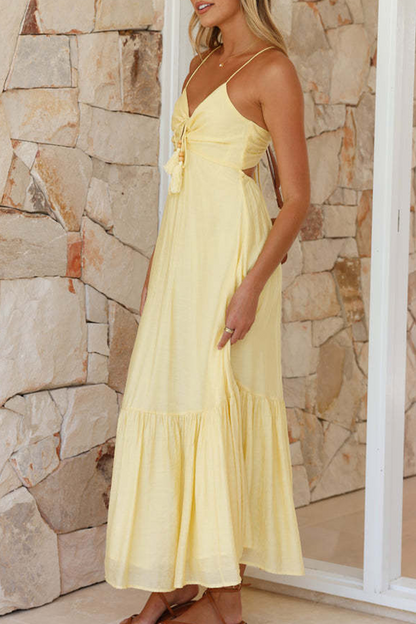 Vestidos sexis de tirantes con escote en V y diseño de color liso (3 colores)