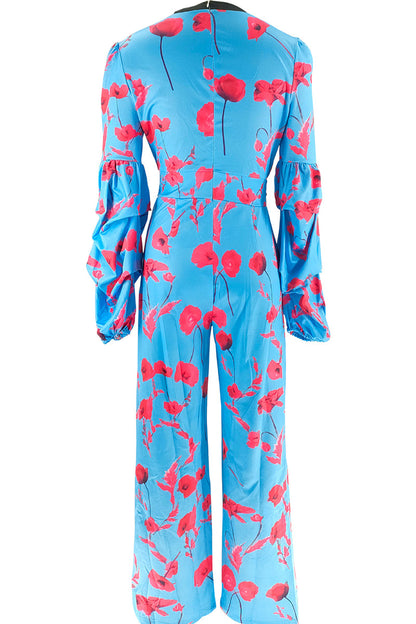 Monos holgados con cuello en V y patchwork con estampado de celebridades