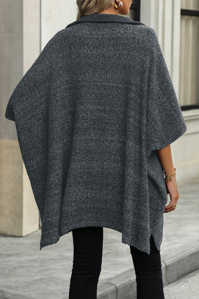 Suéteres casuales de color sólido con cremallera y cuello vuelto (4 colores)