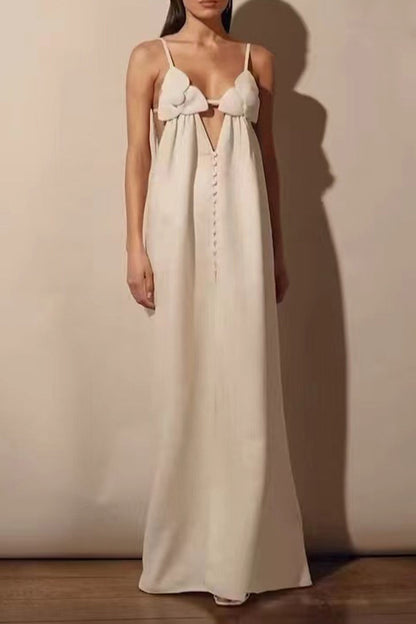 Vestidos sexis de color sólido con cordones, espalda descubierta y escote en V